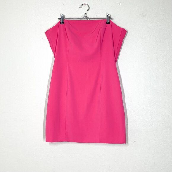 DRESS ONLY Nadine Merabi Emilee M US 8 Hot Pink Mini Strapless - Picture 1 of 5